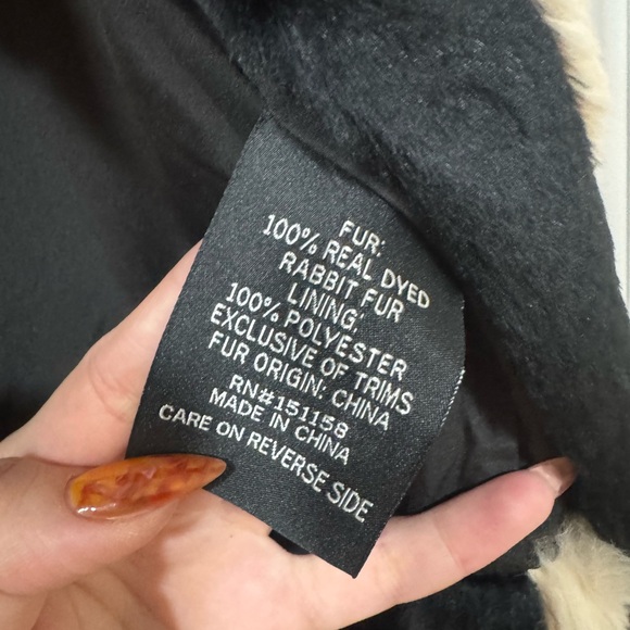 525 America Colorblock Real Rabbit Fur Vest - Picture 4 of 4